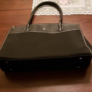Etiene Aigner Leather/Canvas Black Tote